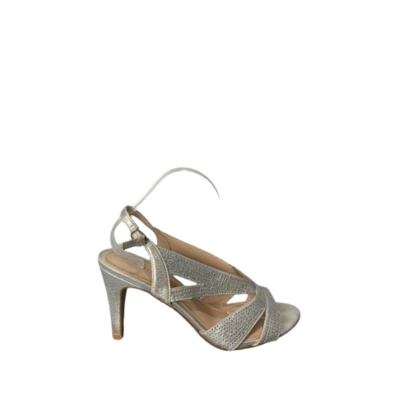 Kelly & Katie Womens Size 8.5 Silver Strappy Slingback High Heels - Picture 5 of 8